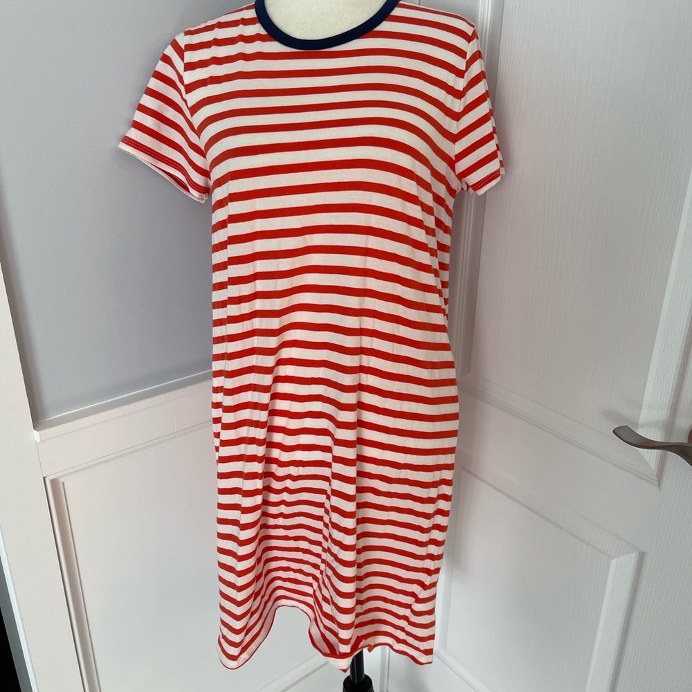 J.Crew Red and White Striped Dress